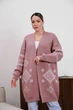 В'язаний жіночий кардиган MRIA кольору темна пудра, розмір One Size - изображение 2