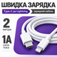 Кабель для зарядки айфона айпад швидка зарядка кабель Type-C (USB-C) to Lightning зарядний шнур 2 метри - зображення 1