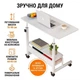 Стол для ноутбука RIAS MD-1847 с регулировкой высоты и колесиками 60x40 см White (3_08774) - изображение 2