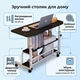 Компьютерный столик RIAS MD-1846 с регулировкой высоты и полками 60x40 см Black (3_08767) - изображение 3