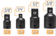 Набір перехідників для торцевих головок 1/4", 3/8", 1/2" Cr-V чорні (4 шт.) - зображення 2