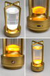 Настольная LED лампа-ночник аккумуляторная, металлическая, с регулировкой яркости и 3 цветами света, золотистая - изображение 5