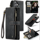 Чохол-гаманець CaseMe Retro Leather з манітом та ремінцем для Samsung S21 Чорний - зображення 7