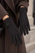 Рукавички жіночі на флісі сенсорні чорного кольору GLOVES размер 6.5 (218931) - зображення 1