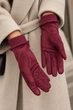 Рукавички жіночі замшеві на флісі сенсорні бордового кольору GLOVES размер 8.5 (218933) - зображення 2
