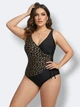 Цельный женский купальник Fuba 26073-2 черный-бежевый 54 (3XL) - изображение 4