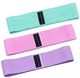 Спортивный набор тканевых фитнес-резинок 3 штуки Hip Resistance Bands с чехлом в комплекте, текстильные разноцветные ленточные эспандеры для фитнеса и растяжки - изображение 7