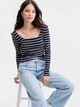Лонгслив длинный женский Guess 904951219 M Синий/Белый (1162706130) - изображение 3