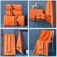 Подарочный набор полотенец Premium в подарочной коробке 70×140 см+35×75 см (3 предмета) оранжевый - изображение 4