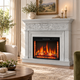 Электрокамин ArtiFlame 1800 Вт до 30 м² с порталом белый дуб патина серебро 3D пламя - изображение 2