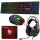 Геймерский проводной комплект для ПК T-Wolf TF-400 Gaming Combo с ковриком и эргономичным дизайном мыши, чёрный игровой набор для геймера 4 в 1 с мембранной клавиатурой и подсветкой наушников - изображение 8