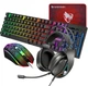 Геймерский проводной комплект для ПК T-Wolf TF-400 Gaming Combo с ковриком и эргономичным дизайном мыши, чёрный игровой набор для геймера 4 в 1 с мембранной клавиатурой и подсветкой наушников - изображение 11