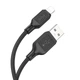 Кабель HOCO X90 Cool silicone charging data cable for Lightning/2,4A/1m. Black - изображение 1