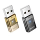 Перехідник HOCO UA36C USB male to C female USB2.0 transparent adapter black - зображення 3