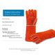 Зварювальні рукавички Qiutong 5312, стійкі до подряпин, розривів і зношування, довгі безшовні рукавички з коров'ячої шкіри для електрозварювання, захист від опіків, іскор, висока термостійкість, спеціальні захисні двошарові зварювальні рукавички, 40 см - зображення 4