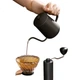 Чайник JD Original Pour-Over з тонким носиком, для домашнього використання, підвісне вухо, кава для наливання, ємність з нержавіючої сталі 304, антипригарне покриття, зоряно-чорний, 350 мл - зображення 2
