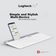 Беспроводная Bluetooth-клавиатура Logitech Stylish Series K580 для офиса, портативная ультратонкая клавиатура для ноутбука и планшета, цвет Starry Gray, 101 клавиша. - изображение 7