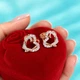 Серьги с цирконами "Переплетение двух сердец" медзолото 18К Xuping Jewelry в бархатной коробочке (6620) - изображение 4