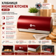 Хлібниця Higher Kitchen ZP-049 з нержавіючої сталі з відкидною кришкою Червона - изображение 1