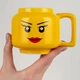 Чашка кружка для напитков голова минифигурки в стиле LEGO Women 250 мл керамическая желтая (LB-239004) - изображение 4