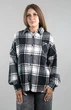 Женская зимняя рубашка в клетку черно-белая со стразами One size (26355) - изображение 1