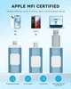 Флешка для iPhone / iPad / Android / ПК MFi Licensed Flash Drive 128GB USB 3.0 / Lightning / Type-C Серебристо-голубой - изображение 2
