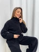 Флісовий жіночий комбінезон 420(фліс полар), чорний, one size - изображение 3
