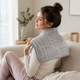 Масажна електрична грілка-накидка Massaging Weighted Heating Pad сірий 59×31 см, 3 рівні нагрівання, 3 режими вібрації - изображение 2