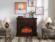 Каминокомплект 1800 Вт до 30 м² russet 23″ с порталом Электрокамин пристенный LED-пламя пульт термостат обогрев для дома - изображение 8
