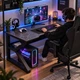 Игровой компьютерный стол письменный столик для дома и офиса 120х60х72.5 см Серый (QD545) - изображение 3