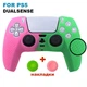 Силіконовий чохол для джойстика PS5 Dualsense (green-pink) + у подарунок 2 накладки - зображення 1