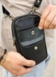 Чоловіча шкіряна сумка для телефону чорна через плече Sambag Modena 68618 - зображення 6