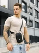 Чоловіча шкіряна сумка для телефону чорна через плече Sambag Modena 68618 - зображення 8
