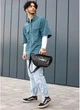 Большая мужская поясная сумка бананка из экокожи Sambag DynamicDart черная городская 61058 - изображение 4