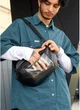 Большая мужская поясная сумка бананка из экокожи Sambag DynamicDart черная городская 61058 - изображение 7