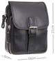 Чоловіча шкіряна сумка через плече компактна з натуральної шкіри з кишенею для телефону, чорна 61963 - зображення 3