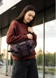 Большая женская поясная сумка бананка тканевая городская Sambag DynamicDart черная с принтом 60516 - изображение 8