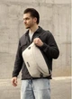 Мужская сумка-бананка под ноутбук Sambag Urban Laptop черная серая текстильная сумка-кроссбоди для ноутбуков до 14″ 51937 - изображение 1