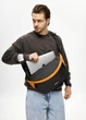 Чоловіча сумка-бананка під ноутбук Sambag Urban Laptop чорно-оранжева текстильна кросс-боді сумка для ноутбука до 14″ 51940 - зображення 3