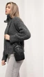 Сумка для телефона Sambag Modena черная с принтом крокодила 19x11x3 см эко-кожа кросс-боди Sambag 55176 - изображение 3