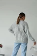 Подовжений вʼязаний жіночий светр NADIA, колір Сірий розмір One Size - изображение 7