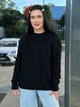 Подовжений вʼязаний жіночий светр NADIA, колір Чорний розмір One Size - изображение 4