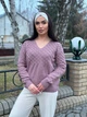 Жіночий вʼязаний тонкий джемпер BELLA, колір Темна пудра розмір One Size - изображение 5