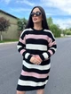 Вʼязана сукня у смужку DJULIA, колір Чорний розмір One Size - изображение 7