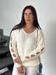 Подовжений вʼязаний жіночий светр VERONIKA, колір Молоко розмір One Size - изображение 6