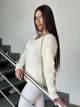 Подовжений вʼязаний жіночий светр VERONIKA, колір Молоко розмір One Size - изображение 7