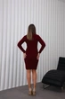 Жіноча вʼязана сукня CHERRY, колір Бордо розмір One Size - изображение 4