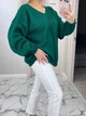 Жіночий вʼязаний тонкий ажурний джемпер ALINA, колір Смарагд розмір One Size - зображення 7