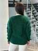 Подовжений вʼязаний жіночий светр VERONIKA, колір Смарагд розмір One Size - изображение 8