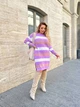 Вʼязана сукня у смужку DJULIA, колір Бузок розмір One Size - изображение 5